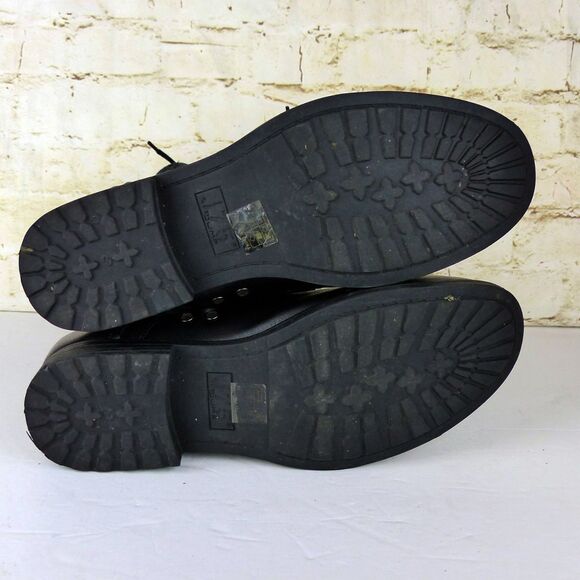 J75 Jump Deploy Combat Boots Men 8 Fit 9 Black Leather Lace Up Zip Military Moto - Picture 13 of 15